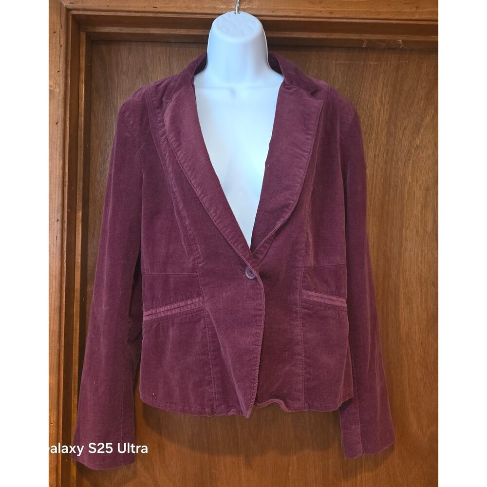 Vintage‎ Calvin Klein Jeans, burgundy corderoy, single button blazer, lined sz M